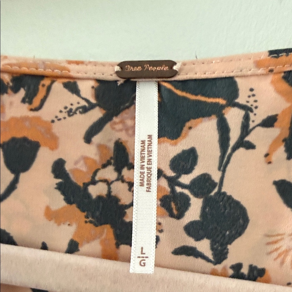 Free People Floral Wrap Blouse - Orange and Black - Picture 2 of 7